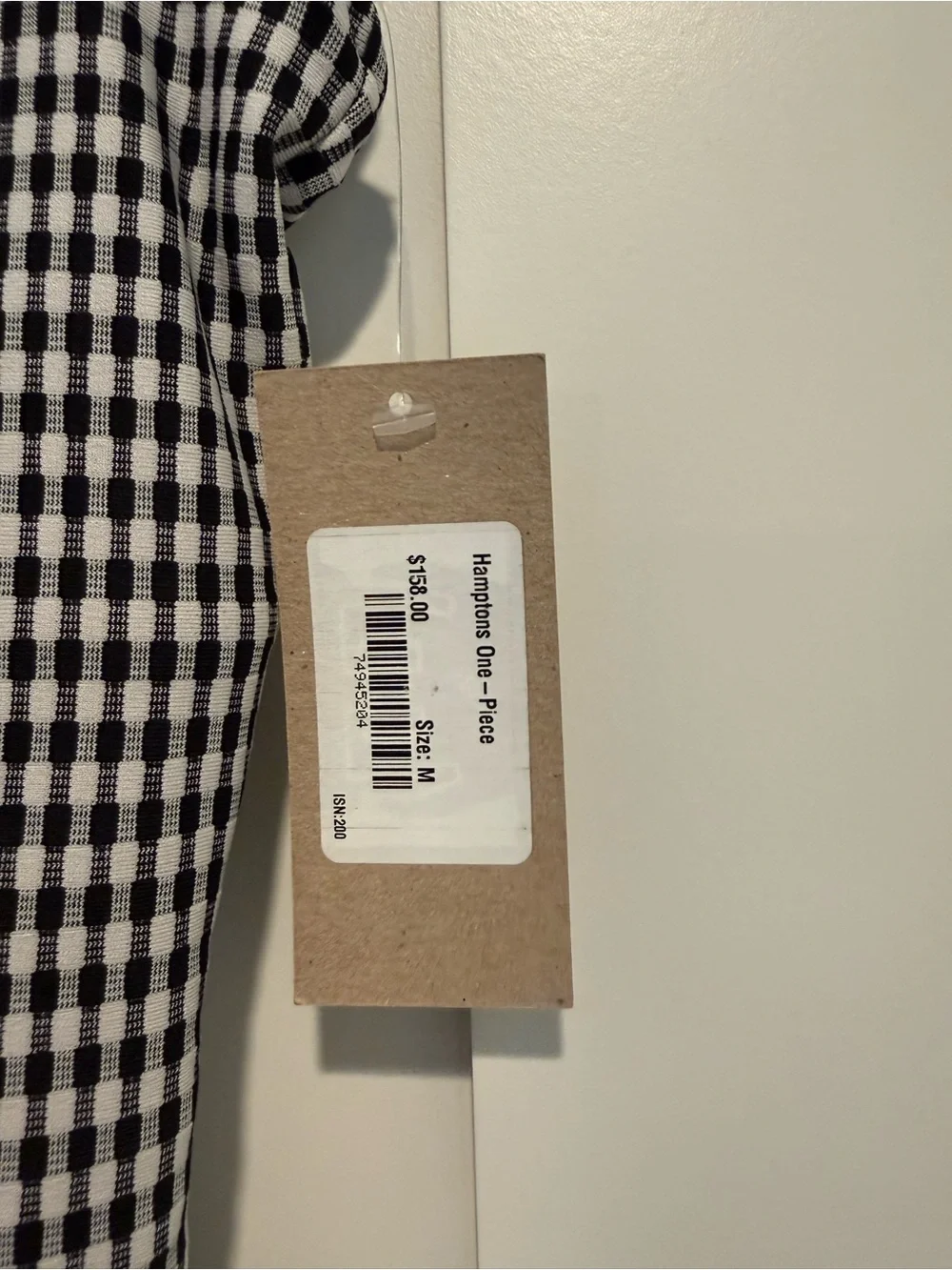 NWT Albion Hamptons Black & White Gingham One-Piece Swimsuit- Size Medium - Picture 5 of 9